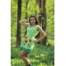 Embroidered dress "Poppies Mini" lime